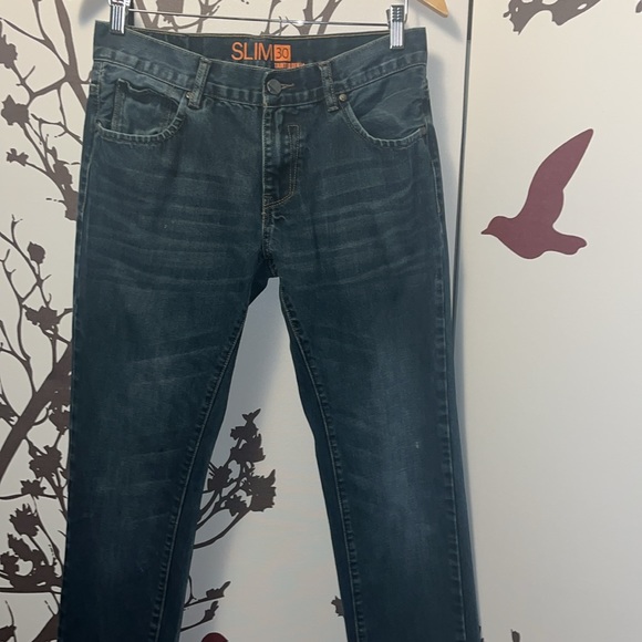 Tainted Denim Slim 30 Men’s Dark Blue Washed Straight Leg Jeans NWOT $40 - Picture 3 of 17